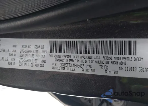 2020 Ram 1500 Lone Star 4X2 5'7 Box from USA, damaged, VIN 1C6RREFT3LN209467